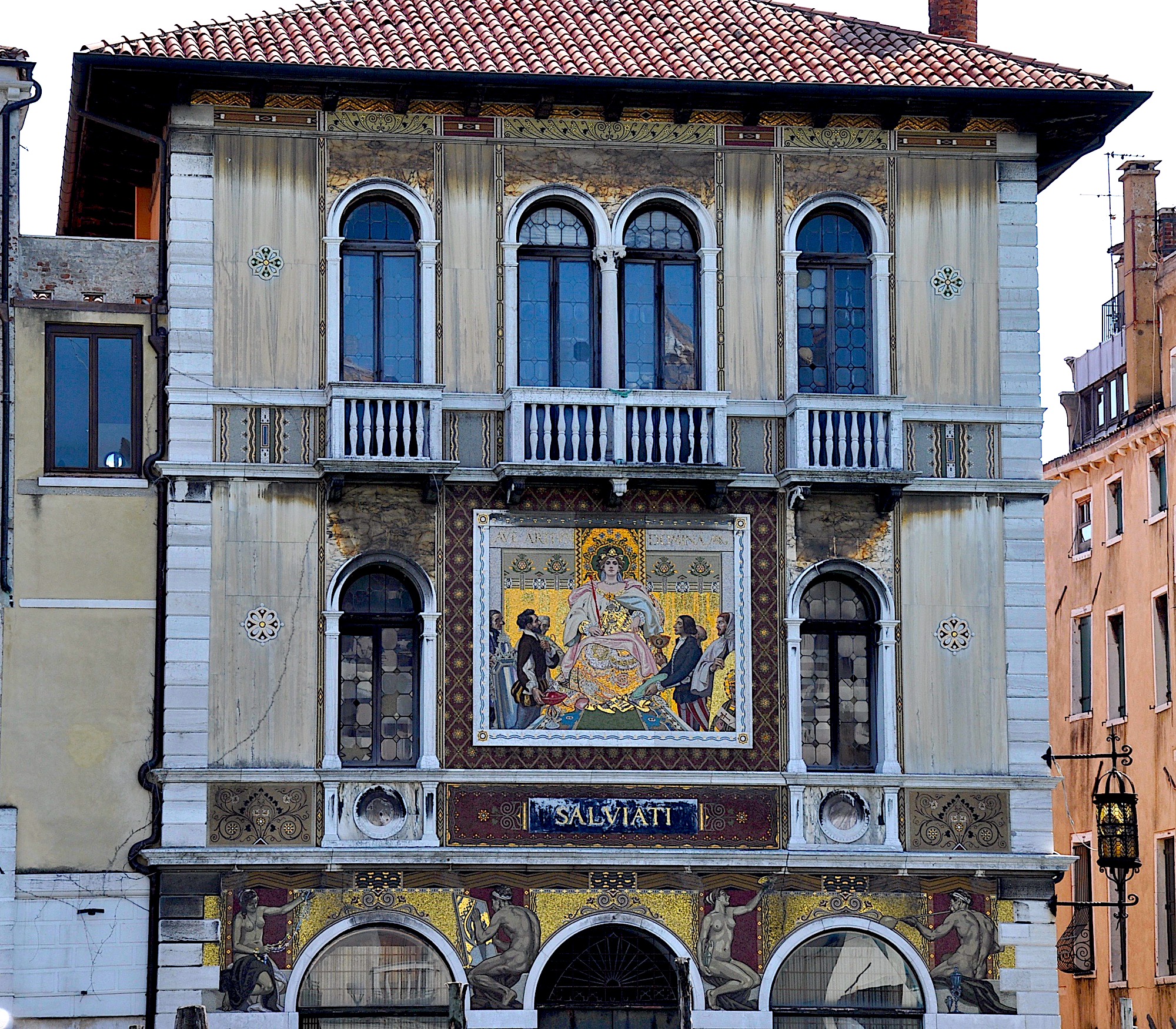 Mosaic building on Grand Canal in Venice