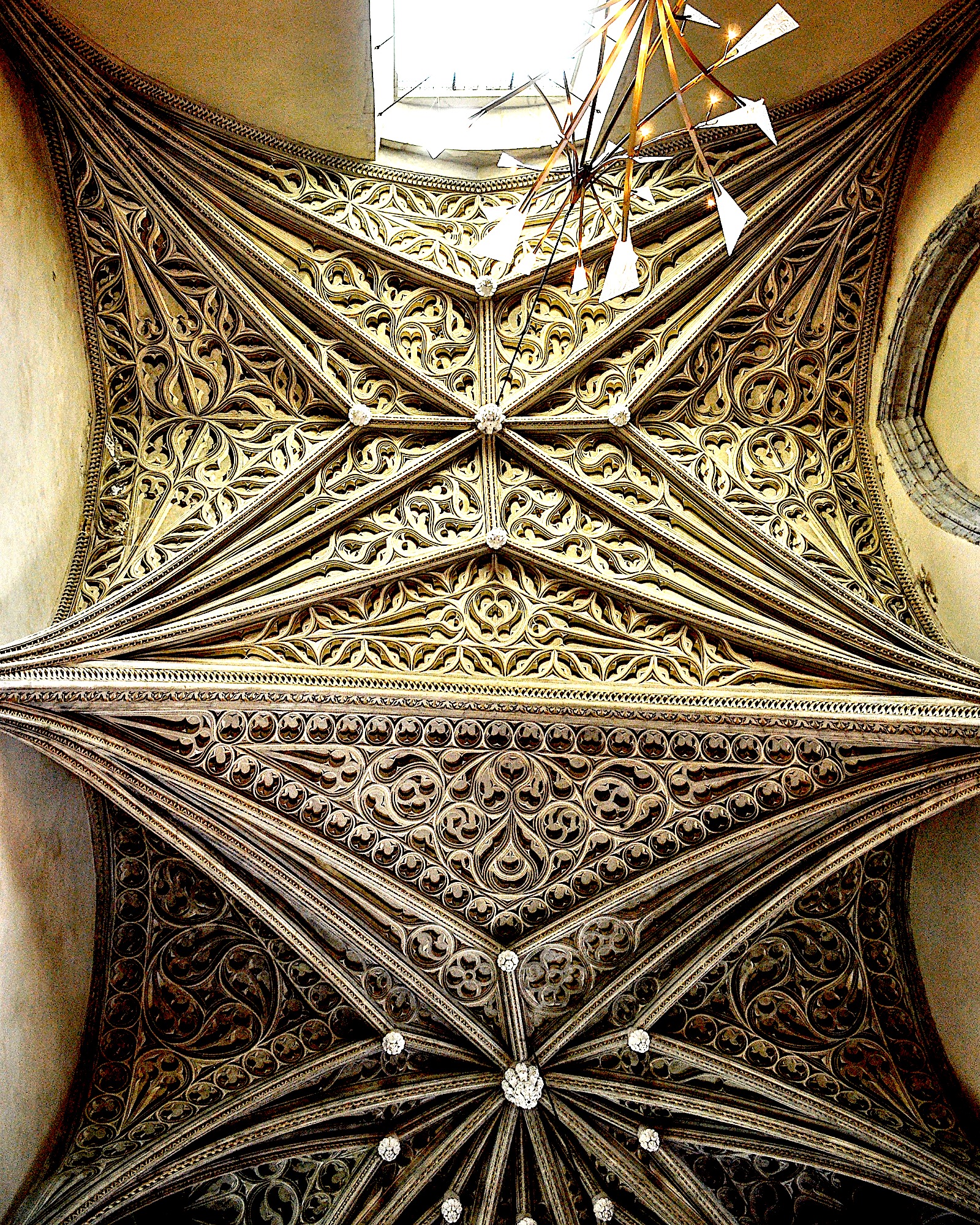 The faux painted ceiling of the Chateau des Ducs Savoie
