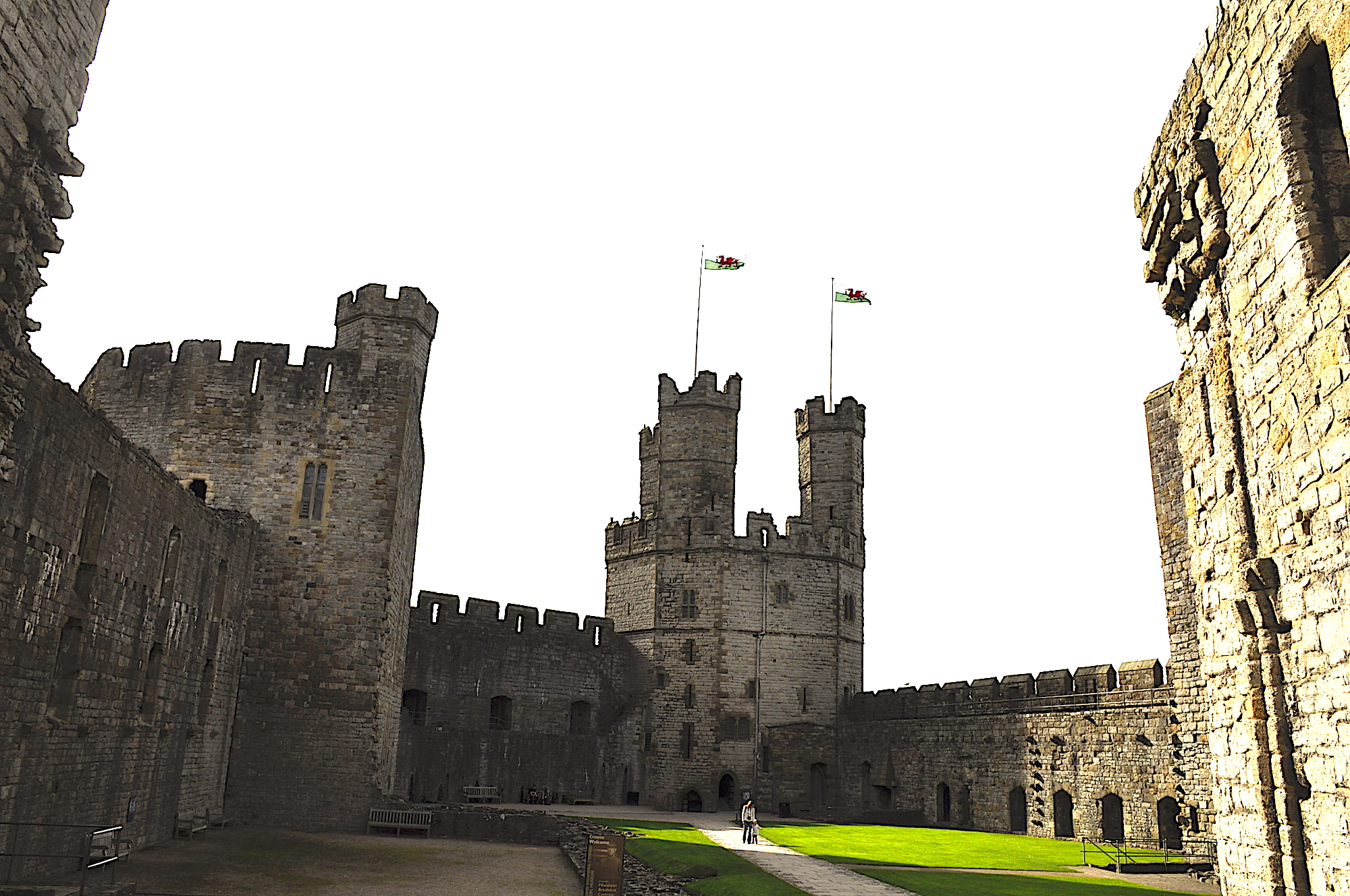 The interior section of the Caernafon Castle.