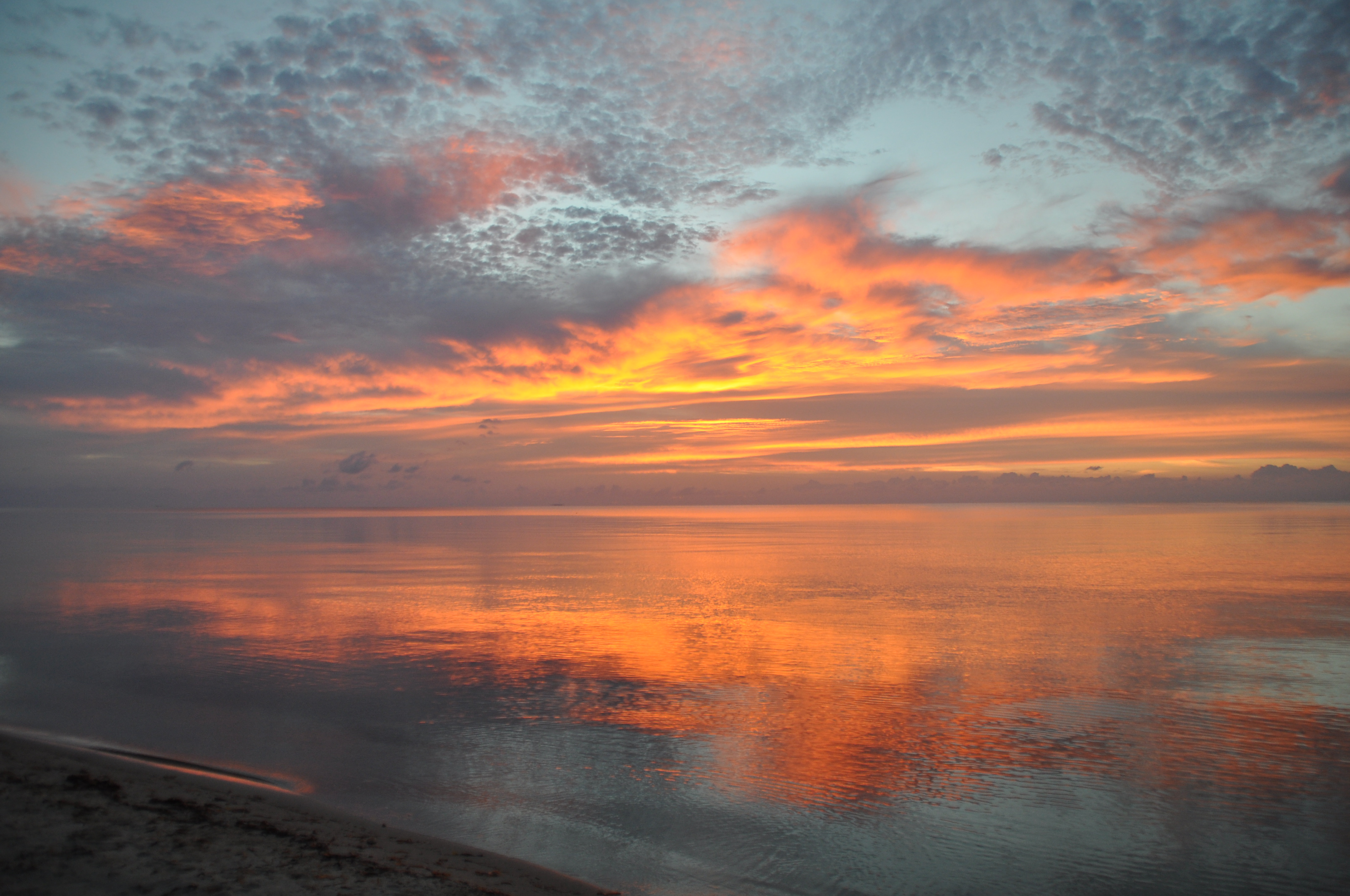 Golden Sunset over ocean in Belize